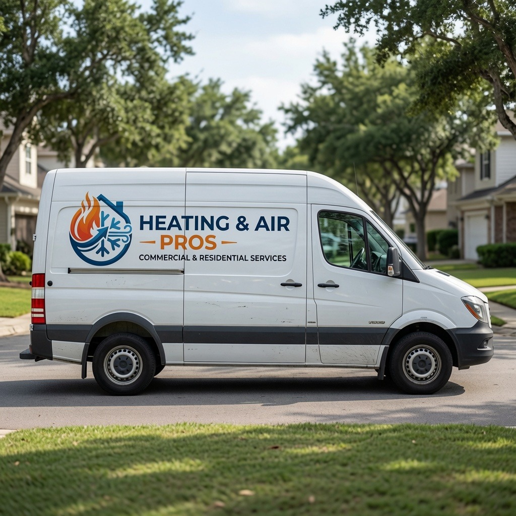 Local heating and air service van serving Ogden